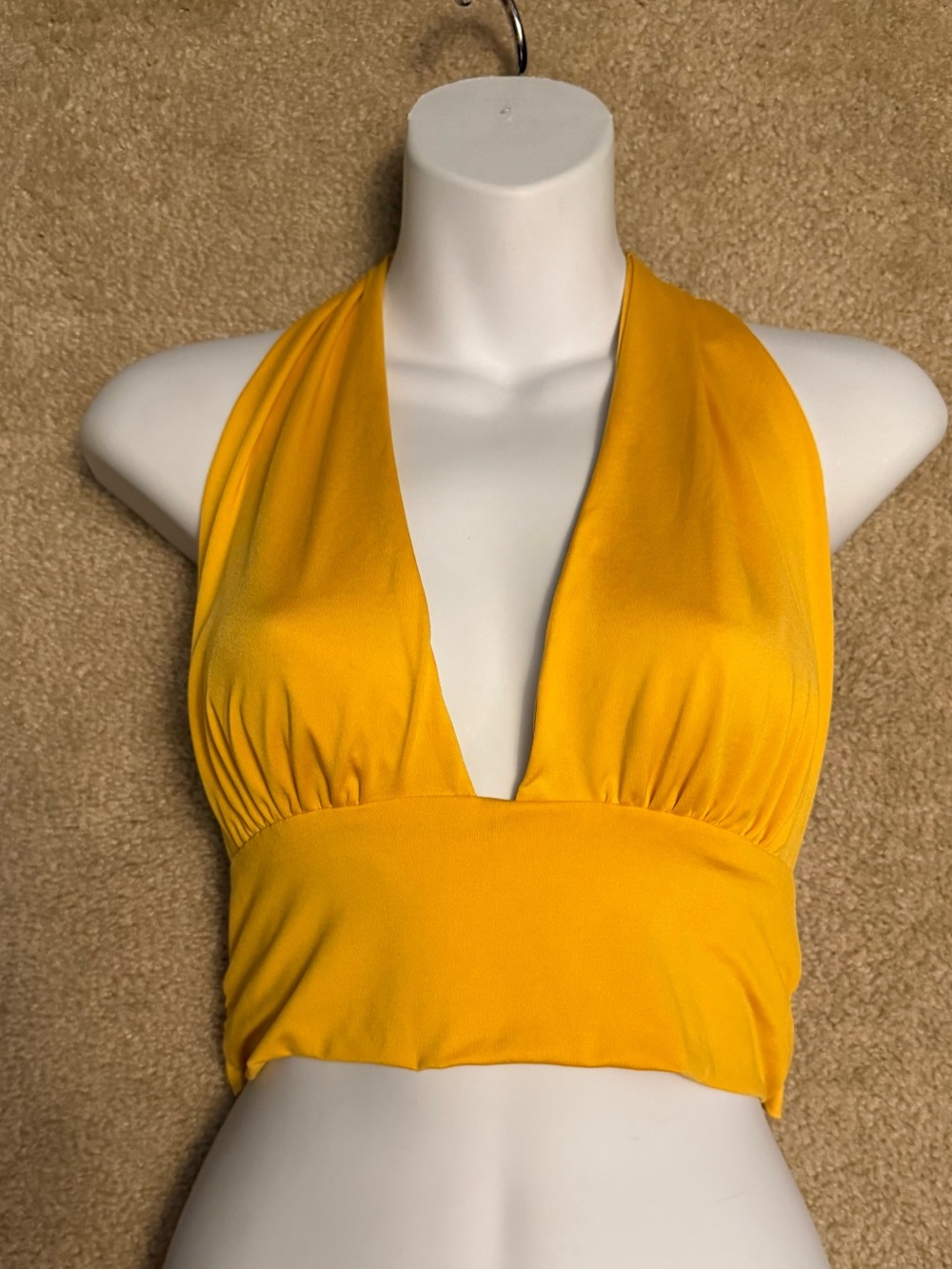 Spirit Halloween Golden Yellow Halter Crop Top